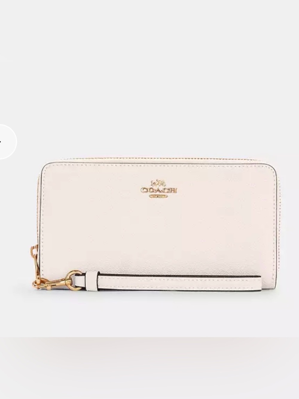 COACH LONG ZIP AROUND CONTINENTAL WALLET IN cream LEATHER